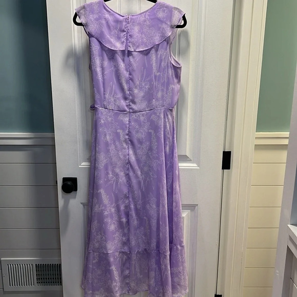 Chaps Women's Lavender Purple‎ White Faux
Wrap Lined Dress. Size 12. - Picture 6 of 14